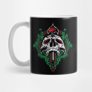 flower and skull head Mug